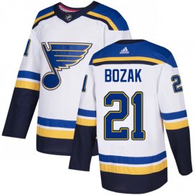 Wholesale Cheap Adidas Blues #21 Tyler Bozak White Road Authentic Stitched NHL Jersey