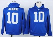 Wholesale Cheap New York Giants #10 Eli Manning Blue NFL Hoodie