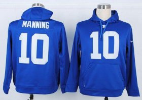 Wholesale Cheap New York Giants #10 Eli Manning Blue NFL Hoodie