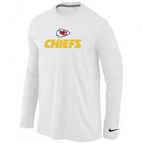 Wholesale Cheap Nike Kansas City Chiefs Authentic Logo Long Sleeve T-Shirt White