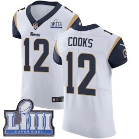 Wholesale Cheap Nike Rams #12 Brandin Cooks White Super Bowl LIII Bound Men\'s Stitched NFL Vapor Untouchable Elite Jersey