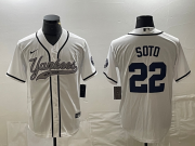 Cheap Men's New York Yankees #22 Juan Soto White With Patch Cool Base Stitched Baseball Jersey2
