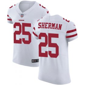 Wholesale Cheap Nike 49ers #25 Richard Sherman White Men\'s Stitched NFL Vapor Untouchable Elite Jersey