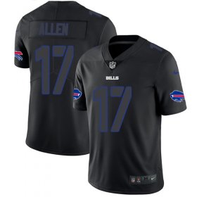 Wholesale Cheap Nike Bills #17 Josh Allen Black Men\'s Stitched NFL Limited Rush Impact Jersey
