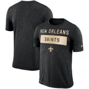 Wholesale Cheap Men's New Orleans Saints Nike College Black Sideline Legend Lift Performance T-Shirt