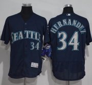 Wholesale Cheap Mariners #34 Felix Hernandez Navy Blue Flexbase Authentic Collection Stitched MLB Jersey