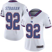 Wholesale Cheap Nike Giants #92 Michael Strahan White Women's Stitched NFL Limited Rush Jersey