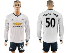 Wholesale Cheap Manchester United #50 Johnstone Sec Away Long Sleeves Soccer Club Jersey