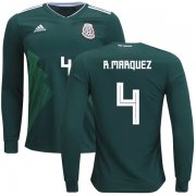 Wholesale Cheap Mexico #4 R.Marquez Home Long Sleeves Kid Soccer Country Jersey