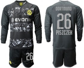 Wholesale Cheap Dortmund #26 Piszczek Away Long Sleeves Soccer Club Jersey
