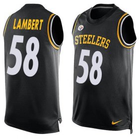 Wholesale Cheap Nike Steelers #58 Jack Lambert Black Team Color Men\'s Stitched NFL Limited Tank Top Jersey