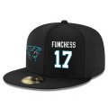 Wholesale Cheap Carolina Panthers #17 Devin Funchess Snapback Cap NFL Player Black with White Number Stitched Hat