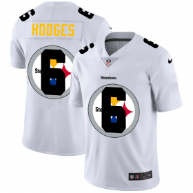 Wholesale Cheap Pittsburgh Steelers #6 Devlin Hodges White Men\'s Nike Team Logo Dual Overlap Limited NFL Jersey