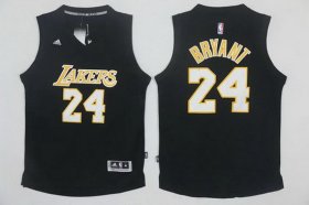 Wholesale Cheap Men\'s Los Angeles Lakers #24 Kobe Bryant Black With White Stitched NBA Adidas Revolution 30 Swingman Jersey