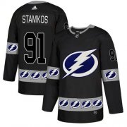 Wholesale Cheap Adidas Lightning #91 Steven Stamkos Black Authentic Team Logo Fashion Stitched NHL Jersey