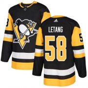 Wholesale Cheap Adidas Penguins #58 Kris Letang Black Home Authentic Stitched Youth NHL Jersey