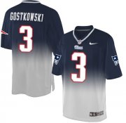 Wholesale Cheap Nike Patriots #3 Stephen Gostkowski Navy Blue/Grey Men's Stitched NFL Elite Fadeaway Fashion Jersey