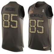 Wholesale Cheap Nike Bengals #85 Tee Higgins Green Men's Stitched NFL Limited Salute To Service Tank Top Jersey