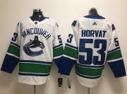 Wholesale Cheap Adidas Canucks #53 Bo Horvat White Road Authentic Stitched NHL Jersey