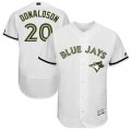 Wholesale Cheap Blue Jays #20 Josh Donaldson White Flexbase Authentic Collection Memorial Day Stitched MLB Jersey