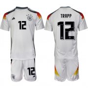 Cheap Men's Germany #12 Kevin Trapp White 2024-25 Home Soccer Jersey Suit