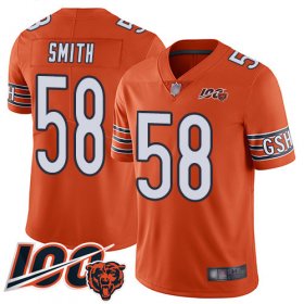 Wholesale Cheap Nike Bears #58 Roquan Smith Orange Men\'s Stitched NFL Limited Rush 100th Season Jersey