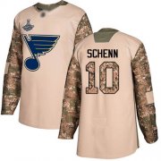 Wholesale Cheap Adidas Blues #10 Brayden Schenn Camo Authentic 2017 Veterans Day Stanley Cup Champions Stitched NHL Jersey