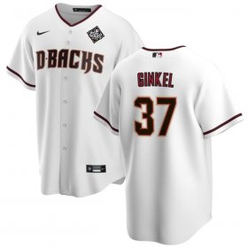 Men\'s Arizona Diamondbacks #37 Kevin Ginkel White 2023 World Series Cool Base Stitched Baseball Jersey