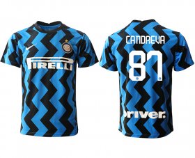 Wholesale Cheap Men 2020-2021 club Inter Milan home aaa versio 87 blue Soccer Jerseys