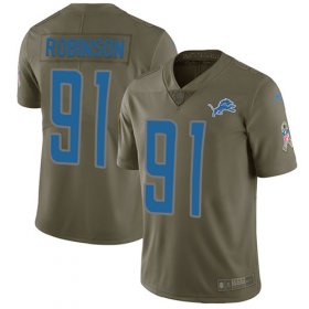 Wholesale Cheap Nike Lions #91 A\'Shawn Robinson Olive Men\'s Stitched NFL Limited 2017 Salute to Service Jersey