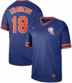 Wholesale Cheap Nike Mets #18 Darryl Strawberry Royal Authentic Cooperstown Collection Stitched MLB Jersey