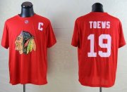 Wholesale Cheap NHL Chicago Blackhawks #19 Jonathan Toews Red T-Shirt