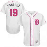 Wholesale Cheap Tigers #19 Anibal Sanchez White Flexbase Authentic Collection Mother's Day Stitched MLB Jersey