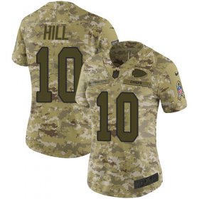 Wholesale Cheap Nike Chiefs #10 Tyreek Hill Camo Women\'s Stitched NFL Limited 2018 Salute to Service Jersey