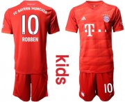 Wholesale Cheap Bayern Munchen #10 Robben Home Kid Soccer Club Jersey