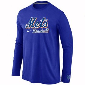 Wholesale Cheap New York Mets Long Sleeve MLB T-Shirt Blue