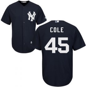 Wholesale Cheap Yankees #45 Gerrit Cole Navy Blue New Cool Base Stitched MLB Jersey
