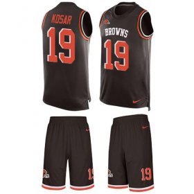 Wholesale Cheap Nike Browns #19 Bernie Kosar Brown Team Color Men\'s Stitched NFL Limited Tank Top Suit Jersey