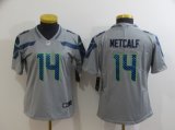 Wholesale Cheap Women's Seattle Seahawks #14 D.K. Metcalf Grey 2017 Vapor Untouchable Stitched NFL Nike Limited Jersey