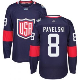 Wholesale Cheap Team USA #8 Joe Pavelski Navy Blue 2016 World Cup Stitched Youth NHL Jersey