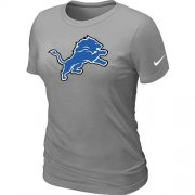 Wholesale Cheap Women's Nike Detroit Lions Logo NFL T-Shirt Light Grey