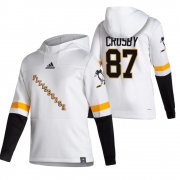 Wholesale Cheap Pittsburgh Penguins #87 Sidney Crosby Adidas Reverse Retro Pullover Hoodie White