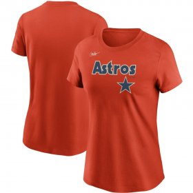 Wholesale Cheap Houston Astros Nike Women\'s Cooperstown Collection Wordmark T-Shirt Orange