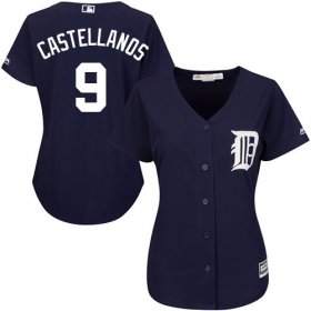 Wholesale Cheap Tigers #9 Nick Castellanos Navy Blue Alternate Women\'s Stitched MLB Jersey