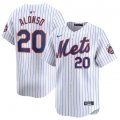 Cheap Men's New York Mets #20 Pete Alonso White 2024 Home Limited Stitched Baseball Jersey