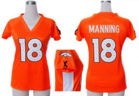 Wholesale Cheap Nike Broncos #18 Peyton Manning Orange Team Color Draft Him Name & Number Top Women\'s Stitched NFL Elite Jersey