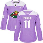 Wholesale Cheap Adidas Wild #11 Zach Parise Purple Authentic Fights Cancer Women's Stitched NHL Jersey