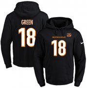 Wholesale Cheap Nike Bengals #18 A.J. Green Black Name & Number Pullover NFL Hoodie