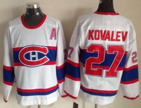 Wholesale Cheap Canadiens #27 Alexei Kovalev White CCM Throwback Stitched NHL Jersey