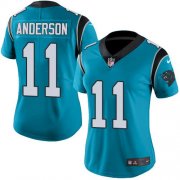 Wholesale Cheap Panthers #11 Robby Anderson Blue Women's Stitched Limited Rush Jersey